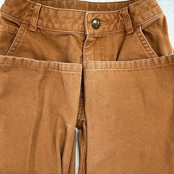 Carhartt Brown Cotton Work Pants For Kids Size 6 With Side Pockets - Picture 1 of 8